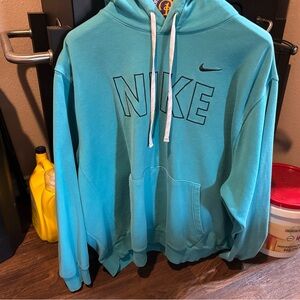 Nike Blue Hooded Sweatshirt Vibrant Sporty Design